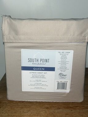South Point Queen 6-Piece Sheet Set in Light Taupe